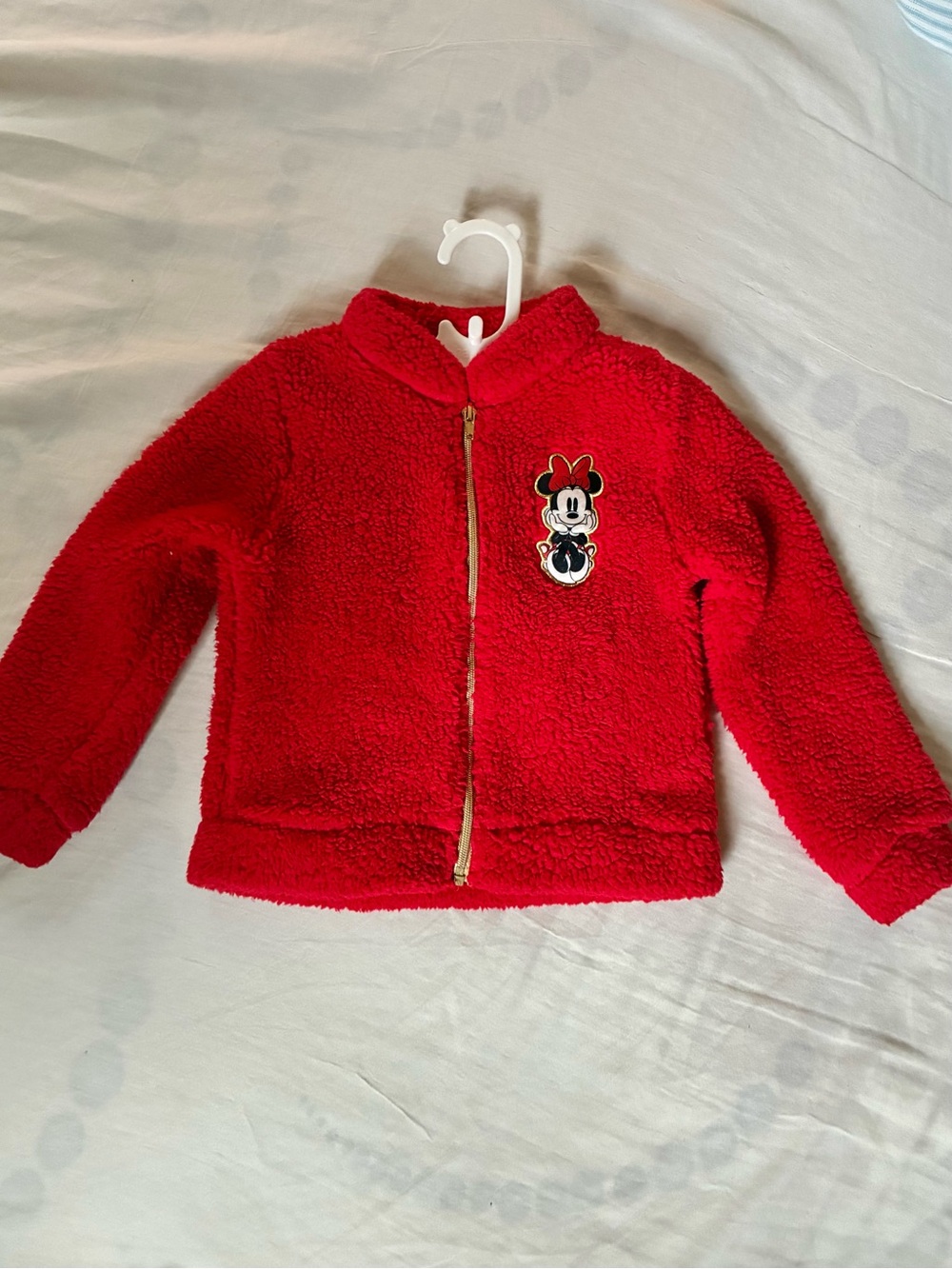 Disney Red Minnie Sherpa Zip Jacket for Kids